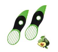 Avocado Fruit Slicer | Homiladi 2Pcs 3-in-1 Avocado Slicer with Non-Slip Handle | Plastic Green Peeler Tool for Slicing, Pitting, Peeling | Multifunctional Avocados Chopper