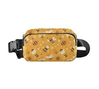 Avocado Fruit Women Men Stylish Fanny Waist Pack for Cycling Hiking Gym, Sweet Honey Pattern Cute Bees Happy, One Size