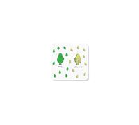 Avocado Funny Coaster with Cork Back, Square, 9 x 9 cm, White