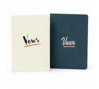 AVOCADO GOODS Wedding Vow Books Set of 2 - His & Hers Linen Vow Booklets, Hand Sewn Keepsake Notebooks, Blank Wedding Vow Books for Bride & Groom Ceremony, 4.5 x 6 in, 40 Pages Total