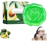 Avocado Handmade Soap,Avocado Flower Shape Soap,Avocado Essence Oil Soap,Deep Cleansing Avocado Soap Bar,Face & Body Bar Soap For Women