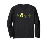 Avocado Heartbeat Nutrition Food World Vegan Day Plant Based Long Sleeve T-Shirt