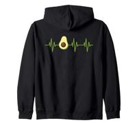 Avocado Heartbeat Nutrition Food World Vegan Day Plant Based Zip Hoodie