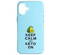 Avocado Keep Calm And Keto On Ketogenic Low-Carb Lifestyle Case for iPhone 16 Plus