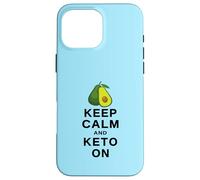 Avocado Keep Calm And Keto On Ketogenic Low-Carb Lifestyle Case for iPhone 16 Pro Max