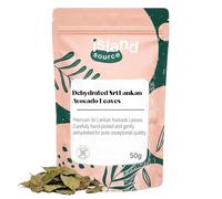 Avocado Leaves - 100% Natural Whole Dried Avocado Leaves, Handpicked & Gently Dehydrated | Single-Origin from Sri Lanka | Ideal for Herbal Tea & Cooking 50g