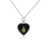 Avocado Mandalas Pattern Heart Pet Ashes Necklace Jewellery Dog Alloy Keepsake Pendant Cat