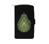 Avocado Mandalas Pattern Long Purses for Women Leather Card Holder Mens Wallet Coin Purse