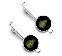 Avocado Mandalas Pattern Silver Tie Clip Suit Accessories for Men Necktie Bar Set Pin Business Wedding