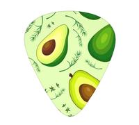 Avocado Pattern 12 Pcs Guitar Picks, 0.46mm/0.71mm/0.96mm Thickness, Guitar Plectrum With Storage Case For Acoustic-Electric Guitar Ukulele Bass