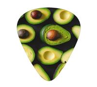 Avocado Pattern Print Guitar Pick for Men Women Triangle Instrument Accessories Plectrums(12pcs One sided)
