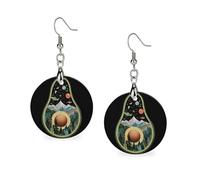 Avocado Planet Cell Womens Wooden Dangle Earrings for Adults Drop Pendant Trendy Jewelry