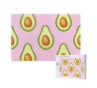 Avocado Print Pink,1000 Pieces Wooden Jigsaw Family Game Jigsaw Puzzles for Adults Teens Home Decor