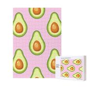 Avocado Print Pink,300 Pieces Wooden Jigsaw Family Game Jigsaw Puzzles for Adults Teens