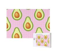 Avocado Print Pink,300 Pieces Wooden Jigsaw Family Game Jigsaw Puzzles for Adults Teens Home Decor