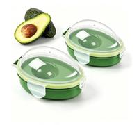Avocado Saver 2 Pack, Reusable Food Storage Container with Airtight Seal for Fridge, BPA-Free