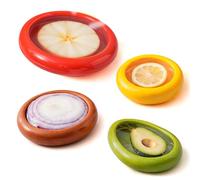 Avocado Saver Silicone Food Storage - 4 Piece Set Reusable Fruit Vegetable Anti-oxidation Huggers Airtight Fresh Keeper Covers - Fridge Freshness Consecutive Conservation Container Onion Tomato Garlic