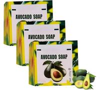 Avocado Soap Bar for Face Hands and Body Cleansing Moisturizing Natural Handmade Avocado Oil Soap for All Skin Types Nourishing and Refreshing (3Pcs)