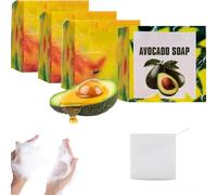 Avocado Soap for the Skin,Deep Cleansing for Face, Natural soap Bar for All Skin Types Hands, Body Cleansing Moisturizing (3 pcs)