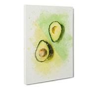 Avocado Split In Abstract Modern Canvas Wall Art Print Ready to Hang, Framed Picture for Living Room Bedroom Home Office Décor, 24x16 Inch (60x40 cm)