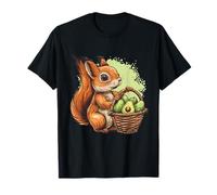 Avocado Squirrel Fruit Animal Lovers Artwork Wildlife Motif T-Shirt