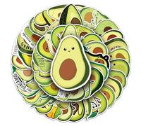 Avocado Stickers for Boys Girls Teens Kids, Waterproof Vinyl Stickers for Phone Laptop Flasks Water Bottle Luggage Scrapbook Cup Bike Car Notebook, Self-Adhesive Fruit Decals Pack[Avocado - 50 Pcs]
