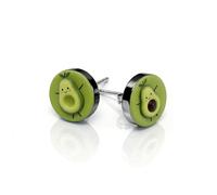 Avocado Stud Earrings, Cute Kawaii Fruit Design, Handmade, 8mm, Green, mismatched