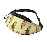 Avocado Taco Yellow Casual Fanny Waist Pack for Men Women Adjustable Belt Waist Bag for Traveling Hiking Cycling Running Festival Rave