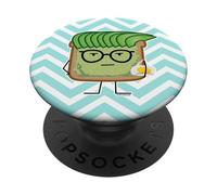 Avocado Toast Hipster glasses hair egg bag guacamole PopSockets Adhesive PopGrip