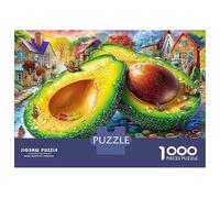 Avocado Village 1000 Pieces Jigsaw Puzzles Engaging Home Decoration Fresh Avocado Jigsaw Puzzles Unique Puzzle Gift for Adults And Kids 52x38cm/1000pcs