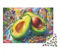 Avocado Village Puzzles 1000 Pieces for Adults, 1000 Piece Vibrant Hamlet Impossible Challenge Toy for Educational Games Gifts 70x50cm/1000pcs