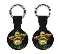 Avocados From Mexico Mexican Day Keychain Holder Case Compatible with AirTag Waterproof Silicone Shell Protective Case 2PCS