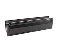 Avocet Affinity 12" Black Letterplate Premium Heavy Duty Sprung Letter Box UPVC Wood Door