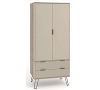 avoch wooden wardrobe with 2 doors 2 drawers in light oak