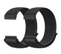 AVOD 20mm Quick Release Nylon Sport Band Compatible with Garmin Vivoactive3/Forerunner 645/Galaxy Watch 42mm/Active2 44mm 40mm, Dark Black and Dark Black, 19mm