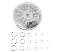 AvoDovA 1390PCS Open Jump Rings, Assorted Size Jump Rings 4-10mm, Jewelry Making Tool, Round Ring Connectors Jewelry Findings DIY Findings for Choker Necklaces Bracelet Making, Silver Golden (Silver)