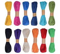 AvoDovA Jute String Colourful, 12 Pieces 2 mm x 10 m Hemp Rope Thin, Jute Twine Colourful, Decorative Cord Cord, Jute String for Gifts, Package Cord, Craft Cord, Colourful for DIY Arts and Crafts