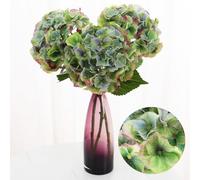 Avoeco 3Pcs 21” Hydrangea Artificial Flowers, Large Real Touch Hydrangea, Lifelike Faux Blue Hydrangeas, Fake Hydrangea Stems Perfect for Home Decor, Wedding, Party,Centerpiece Decor (Green)