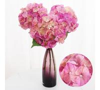 Avoeco 3pcs 21” Pink Hydrangea Artificial Flowers, Elegant Real Touch Faux Hydrangeas, Perfect for Home Decor, Wedding, Party, Centerpiece Decor