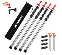 AVOFOREST Tent Poles, Telescoping Tarp Poles, Adjustable Camping Tent Poles for Tarp with Lightning Protection Cap Awning Poles Set for Canopy Porch Sun Sails Awning, 88-265cm ((4PCS) Silver)