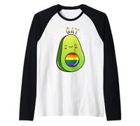 Avogaydo Vegan Avocado Gay LGBTQI Pride Month Vegetarian Raglan Baseball Tee
