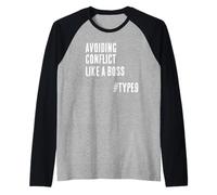 Avoiding Conflict Like a Boss Funny Enneagram 9 Raglan Baseball Tee