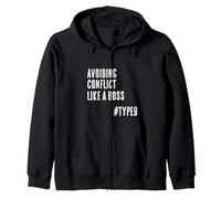 Avoiding Conflict Like a Boss Funny Enneagram 9 Zip Hoodie