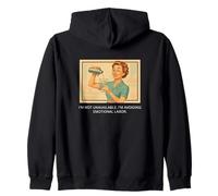 Avoiding Emotional Labor - 1950s Sarcastic Zip Hoodie