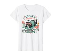 Avoiding People Like A Pro Funny Introverted Cat Workout Value Graphic T-Shirt, Women, White, L