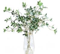 Avoik Artificial Plants 3PCS Faux Greenery Stems, 43.3 Inch Tall Sprigs Leaves Branches Artificial Ficus Twig Green Faux Plastic Plant Stems for Vase Outdoor Indoor Summer Garden Home Decor, Ficus