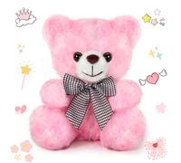 Avokadol Pink Teddy Bear Stuffed Animal, Bear Gifts for Mom, Teddy Bear for Girlfriend, 8″ Soft Stuffed Bear Plush Toy for Kids 3+, Baby Shower Decorations