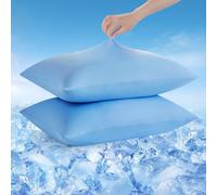 Avolare Cooling Pillow Cases, 2 Pack Arc-Chill Q-max>0.5 Cool King Size Summer Pillow Cover for Hair Skin, Soft Silky 20" x 36" Stain Pillowcase Protector with Zipper - Blue