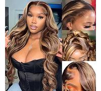 Avolo Ombre Highlight Front Wigs Human Hair 13x4 Glueless Transparent HD Pre Cut with Baby Hair Body Wave Blonde