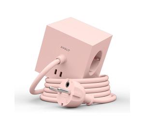 Avolt Socket Cube with USB C dfp Design Pink - 7350103841189